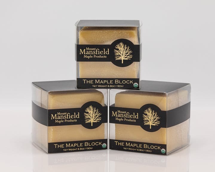 The Maple Block packaging by Mount Mansfield Maple Products