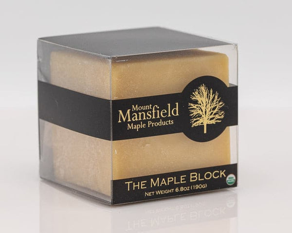 The Maple Block shown with grated maple shavings
