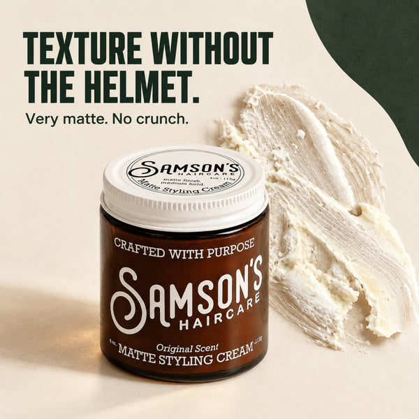 Samson's Matte Styling Cream – Natural Hold, No Shine | 4 oz