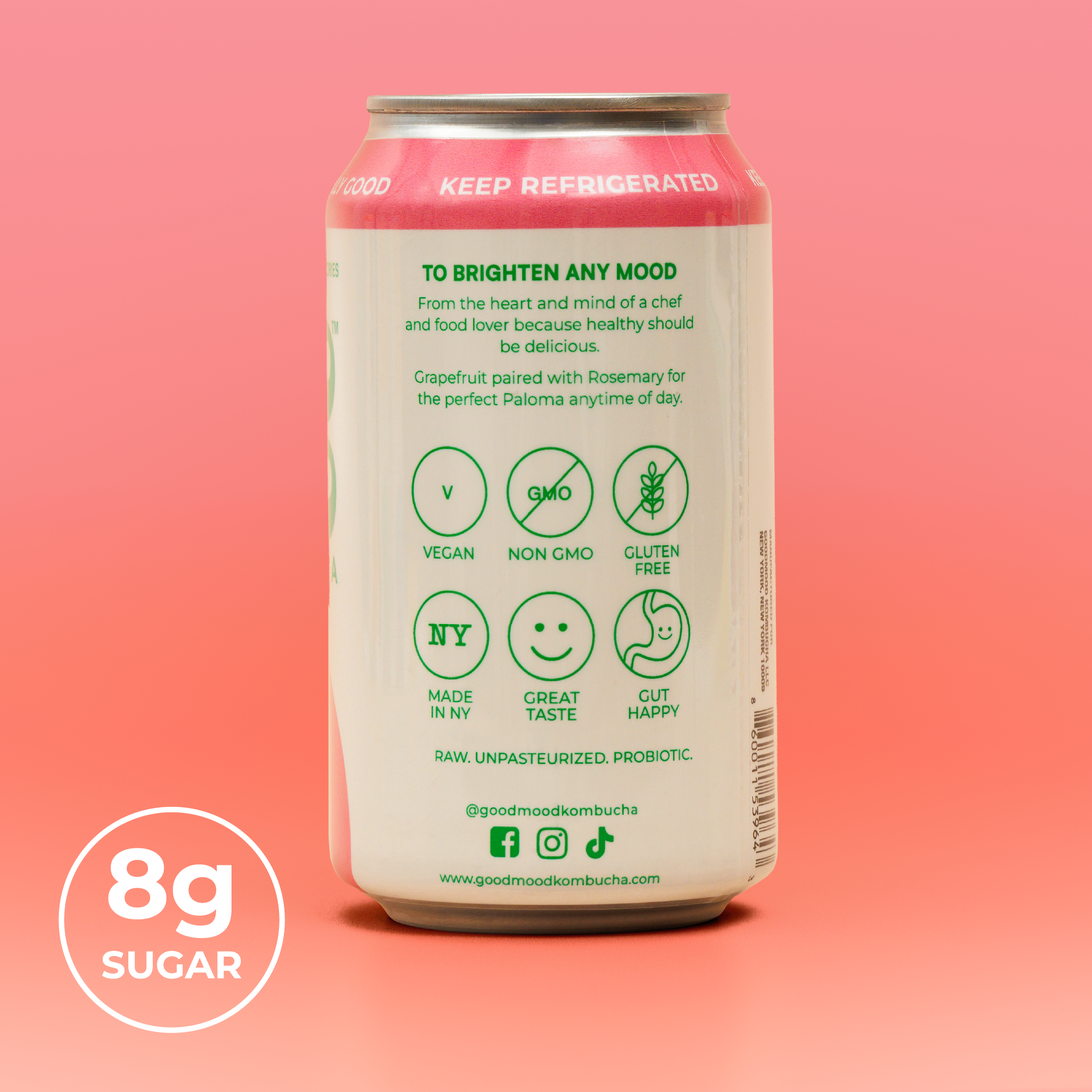 Grapefruit Rosemary Kombucha by GoodMood