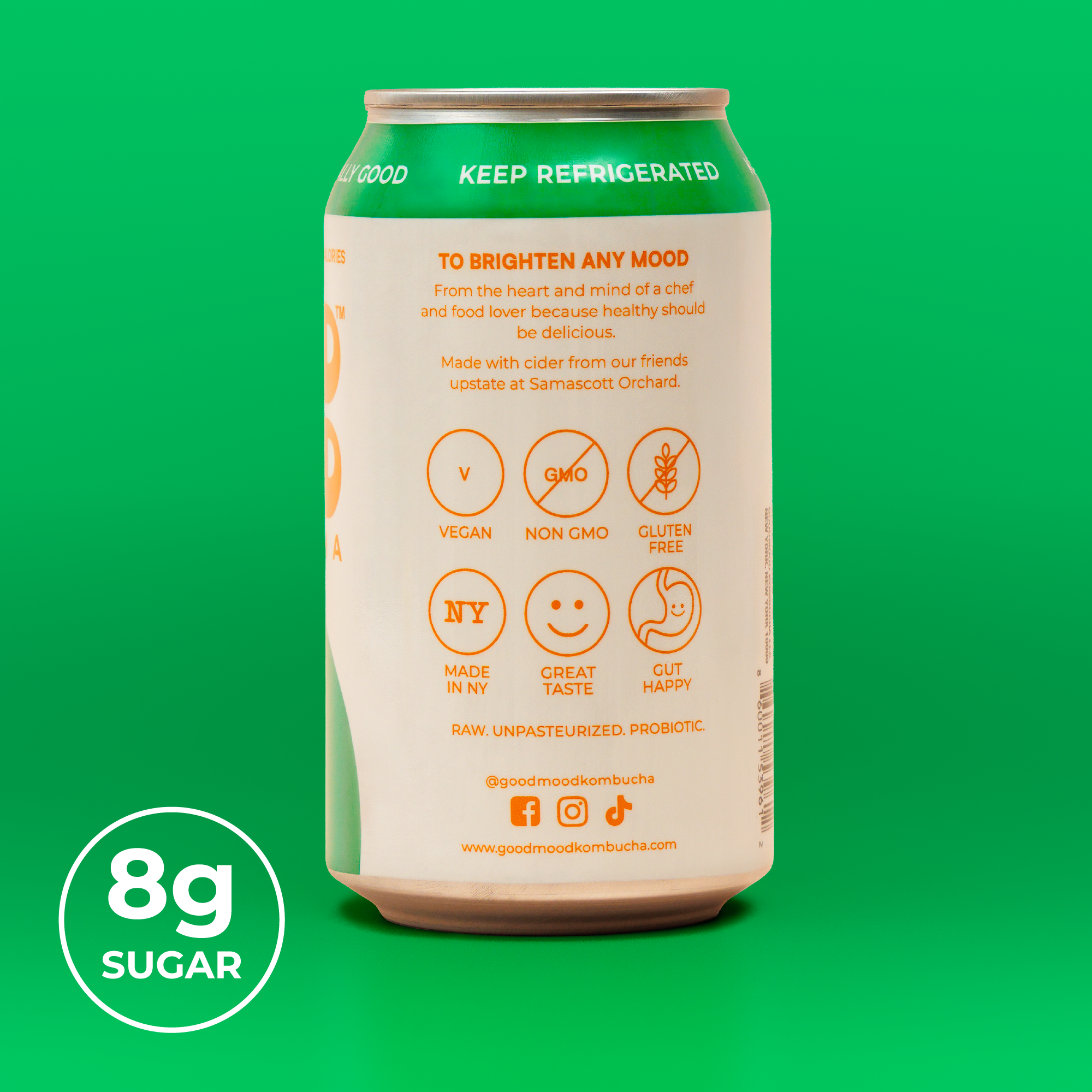 Apple Sage & Ginger Kombucha bottle from GoodMood Kombucha