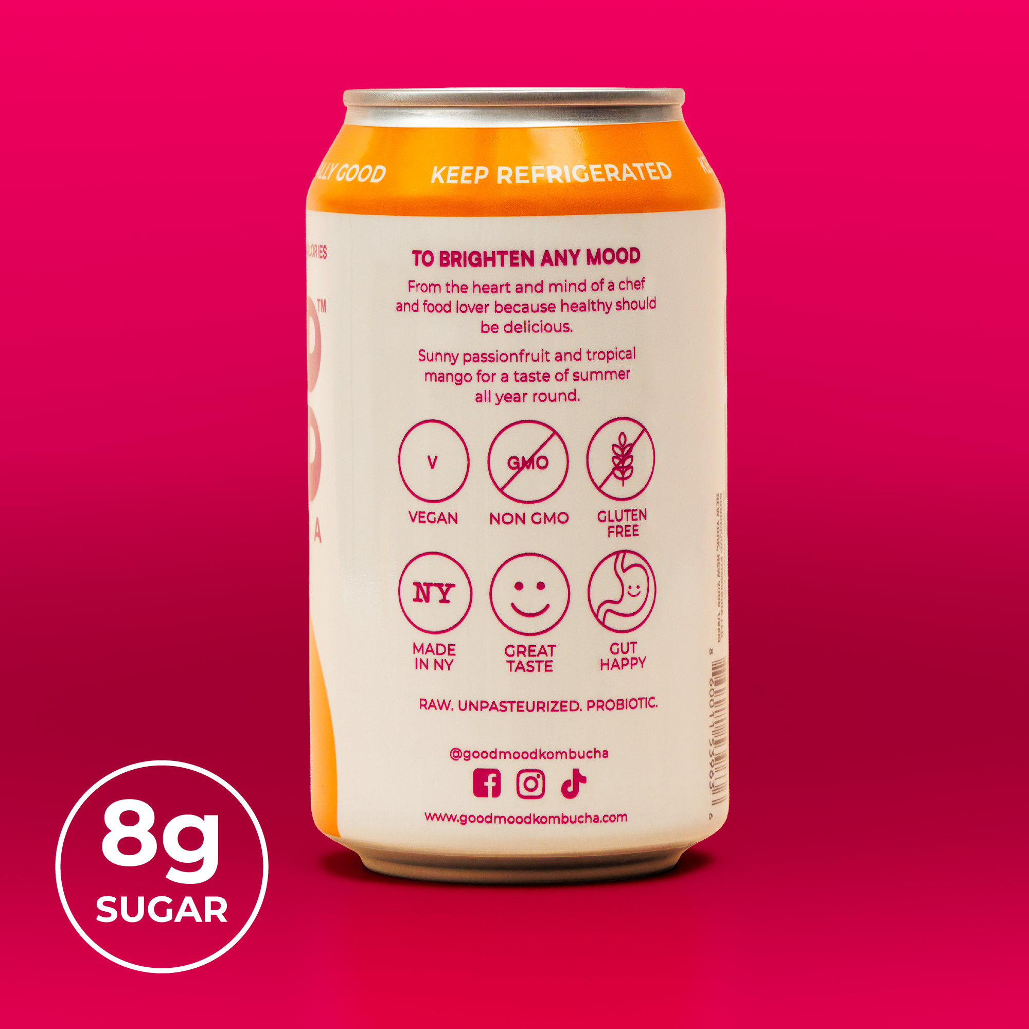 Passionfruit Mango Kombucha by GoodMood