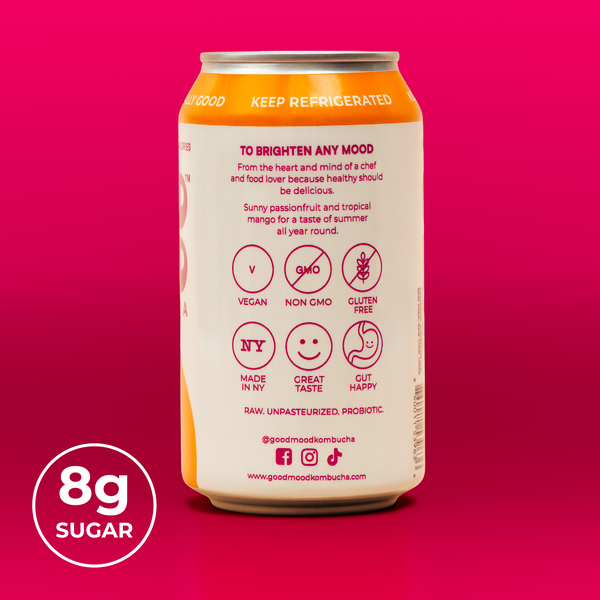 Passionfruit Mango Kombucha by GoodMood