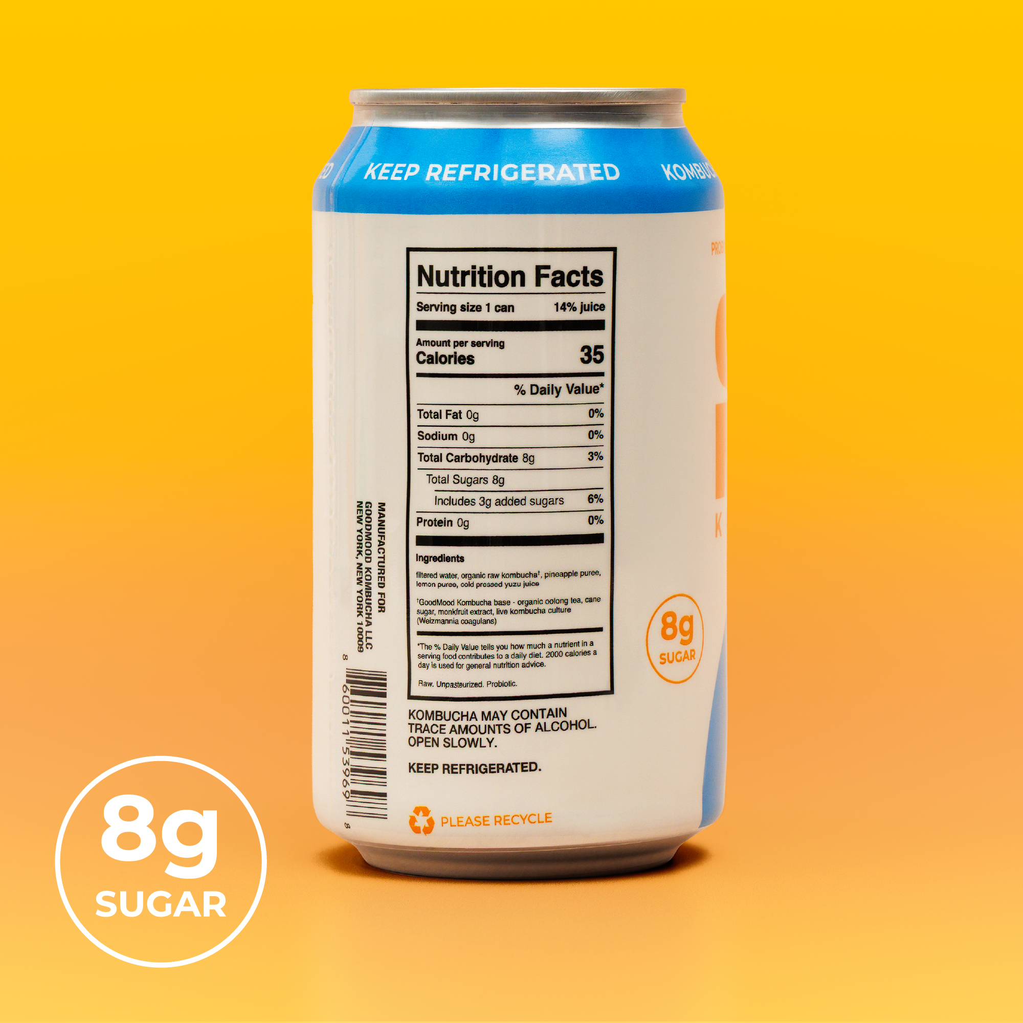 GoodMood Kombucha Pineapple Yuzu beverage tile