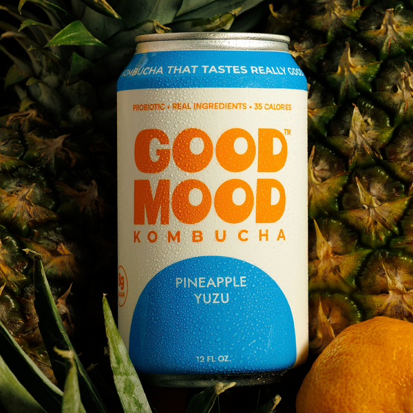 Passionfruit Mango kombucha flavor from the Tropical Glow Pack