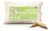 Organic Kapok Sleep Bed Pillows with 100% Organic Cotton Fabric - Plant Based Vegan