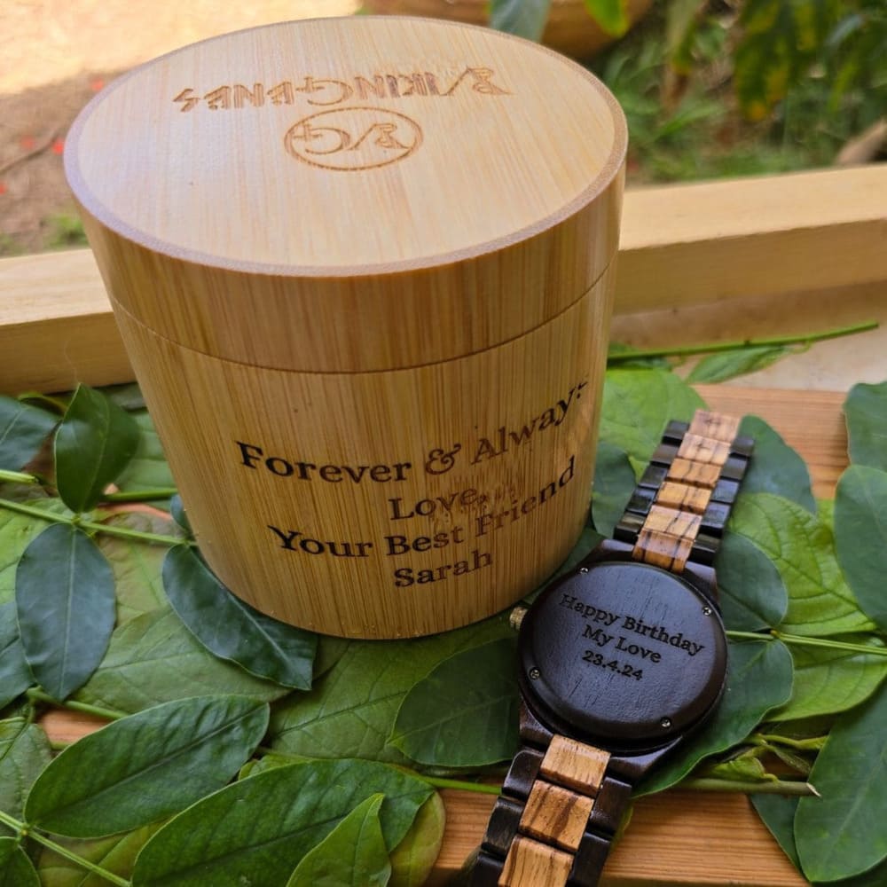 Personalized Tree of Life Women's Handmade Wooden Watch – Engraved