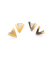 Fair Anita triangle horn stud earrings in silver — sustainable jewellery detail shot