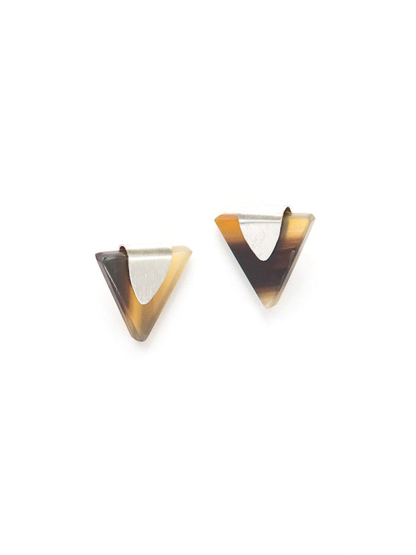 Fair Anita silver triangle horn stud earrings — ethical, nickel-free stud earrings made from upcycled materials