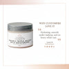 Glimmer Goddess organic triple action daily moisturizer jar with customer review text.