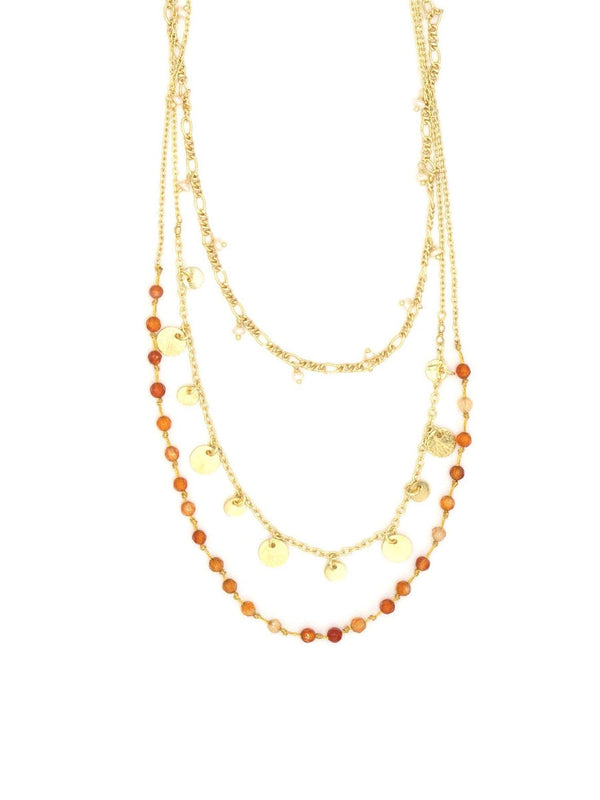 Triple Strand Convertible Necklace – Freshwater Pearl & Semi-Precious Stone
