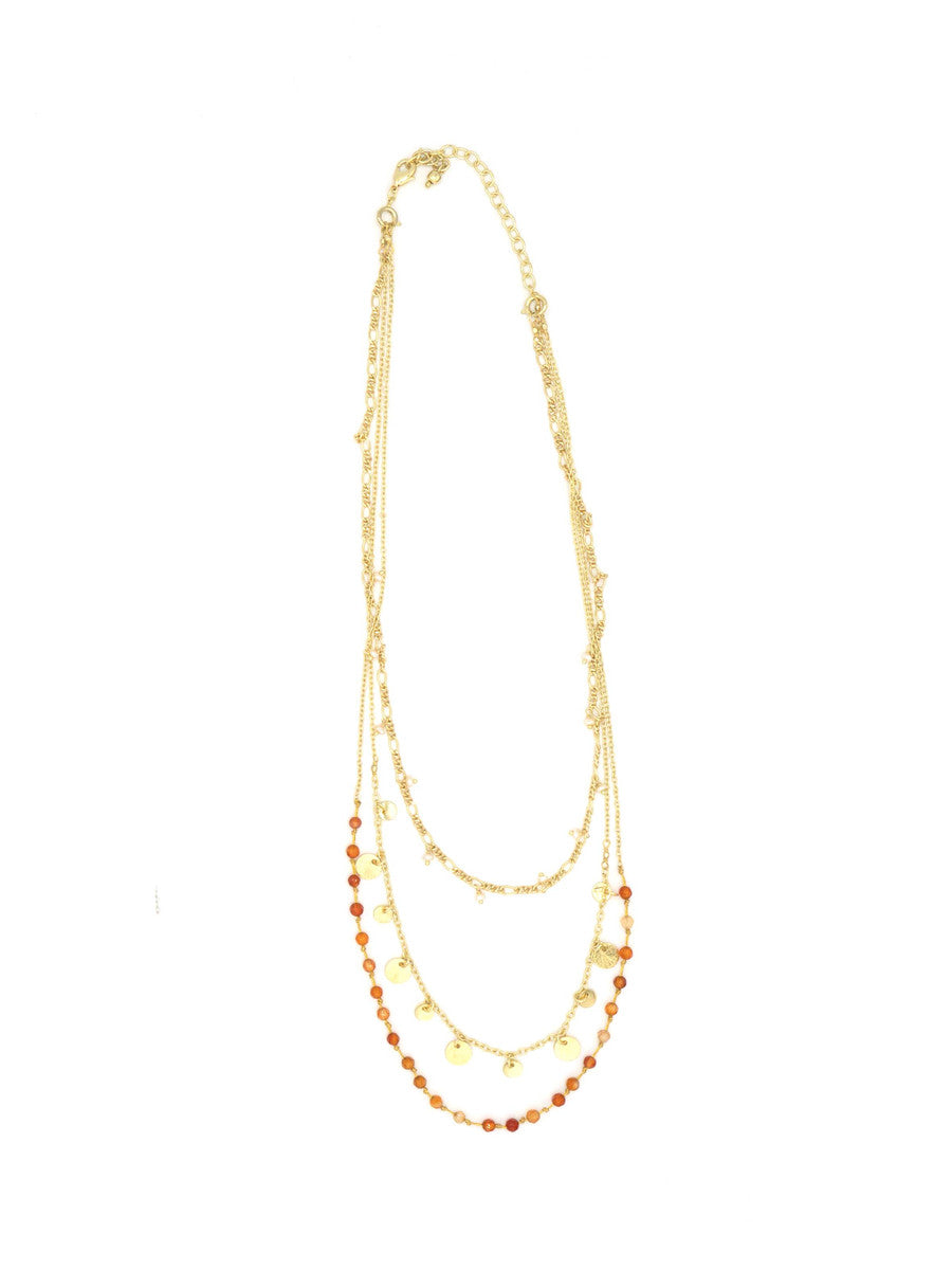 Triple Strand Convertible Necklace – Freshwater Pearl & Semi-Precious Stone