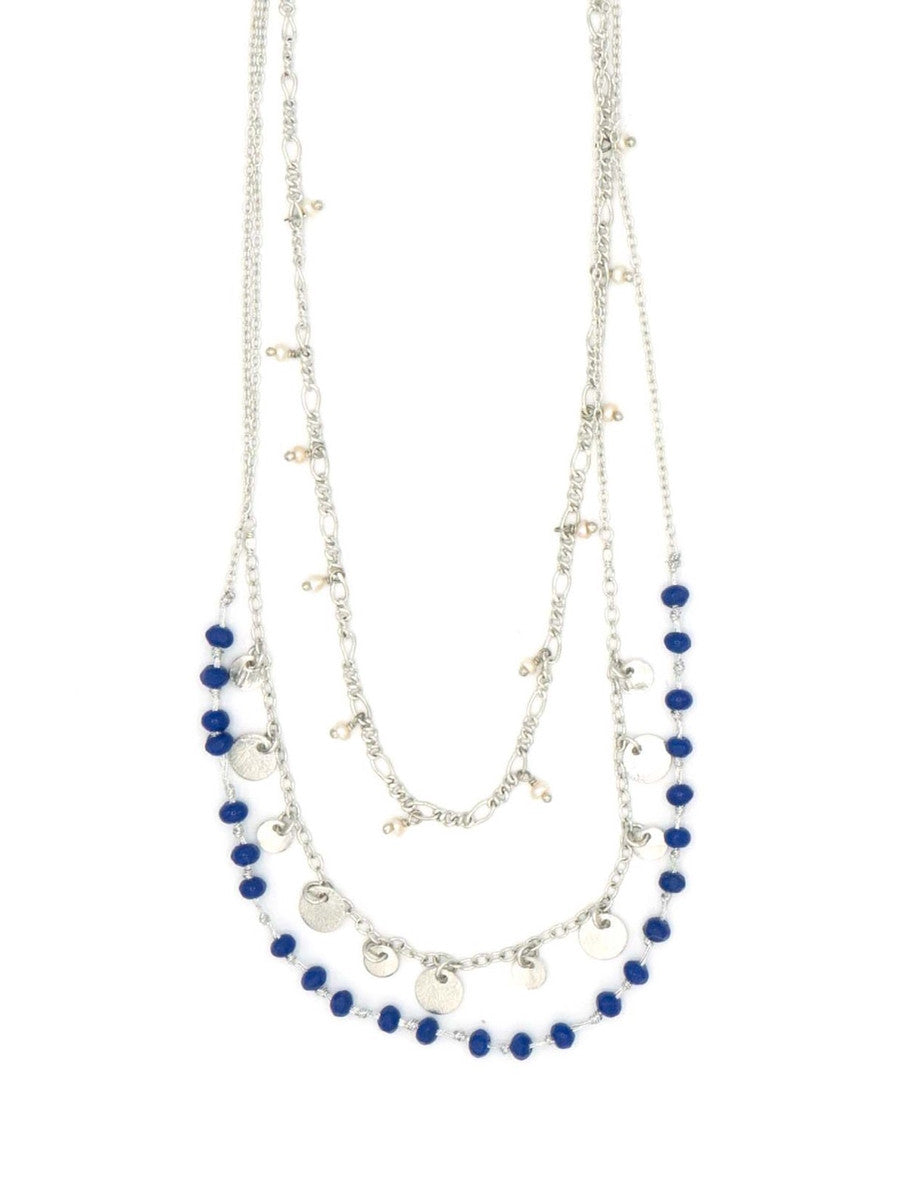 Triple Strand Convertible Necklace – Freshwater Pearl & Semi-Precious Stone