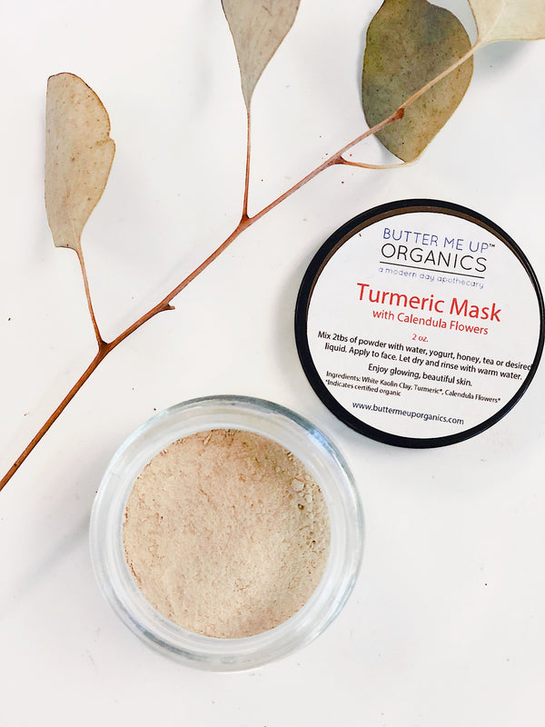 Turmeric Clay Face Mask with Kaolin & Calendula – Butter Me Up Organics