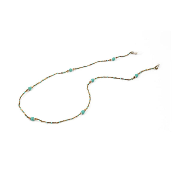 Turquoise and Bronze Beaded Eyeglass Holder