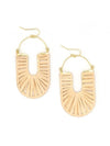 Fair Anita Twine and Loop Earrings – sustainable raffia and recycled brass earrings, 2.75 inches