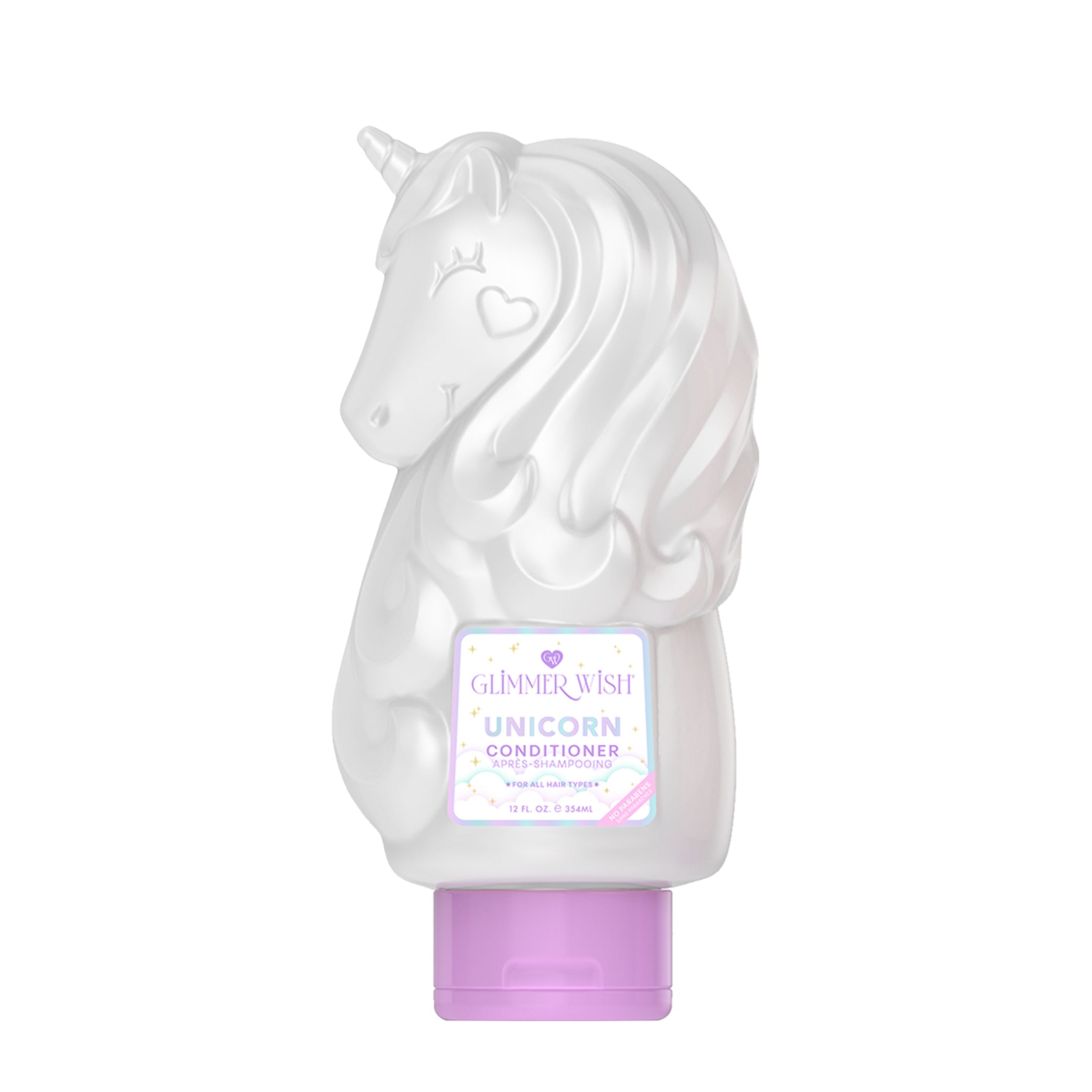 Unicorn Conditioner bottle by Glimmer Wish, paraben-free hair conditioner