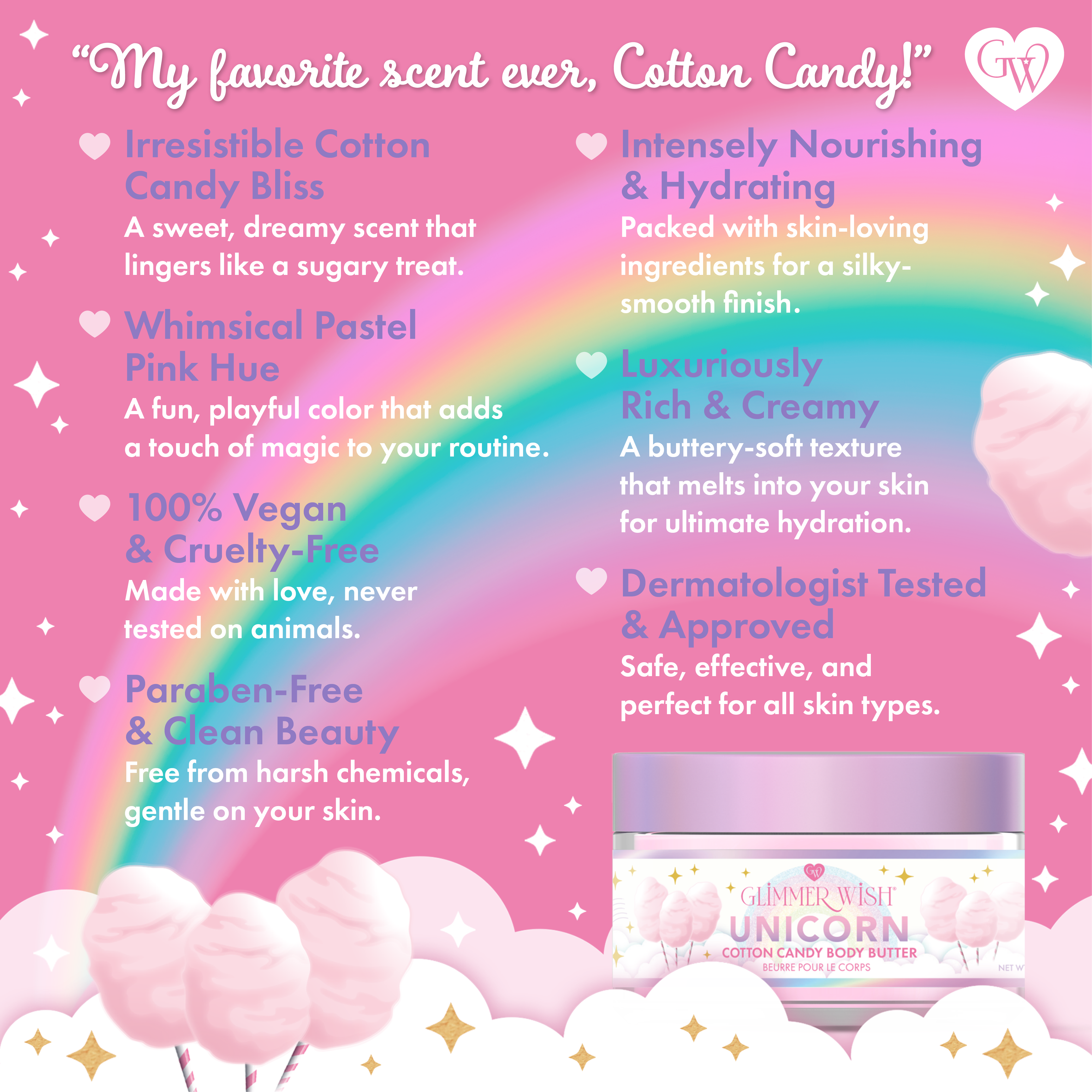 Unicorn Whipped Body Butter product packaging