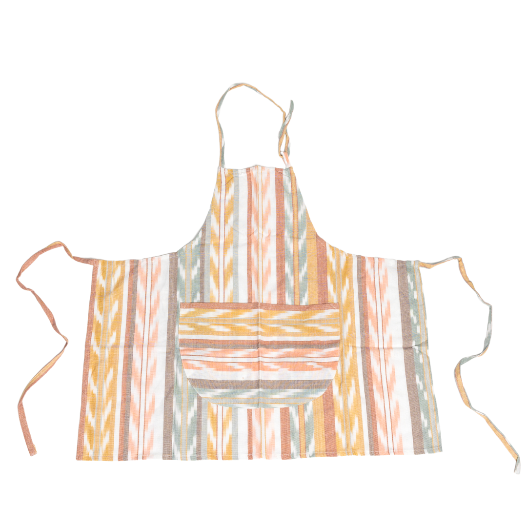 Add a splash of color to your kitchen with our beautiful handwoven Guatemalan apron. This stylish and functional apron is perfect for any home cook.