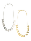 Fair Anita Disc Charm Necklace in brass and silver finish, multi-disc design on short chain