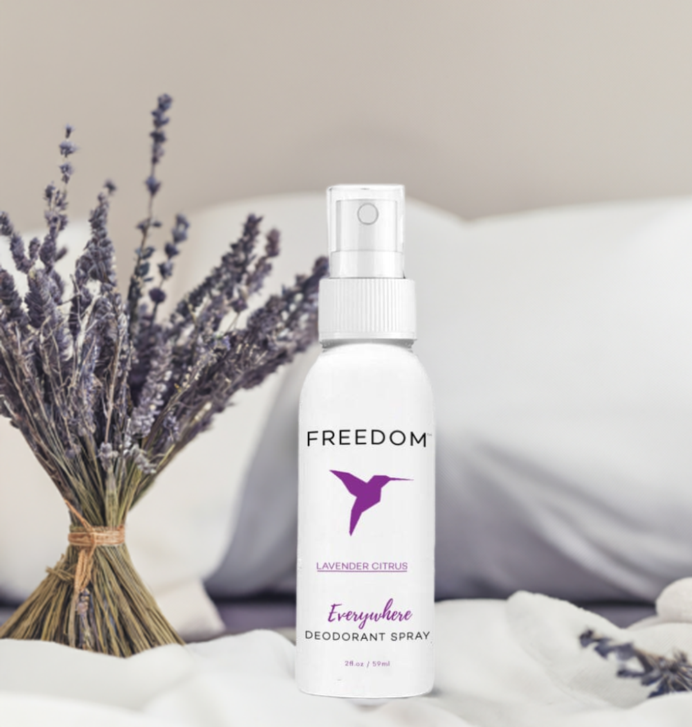 Freedom Natural Deodorant Everywhere Spray TSA-approved travel deodorant product detail