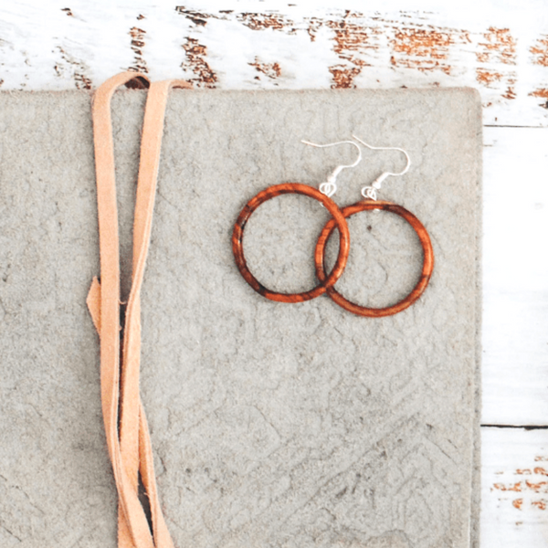 Wood Hoop Earrings