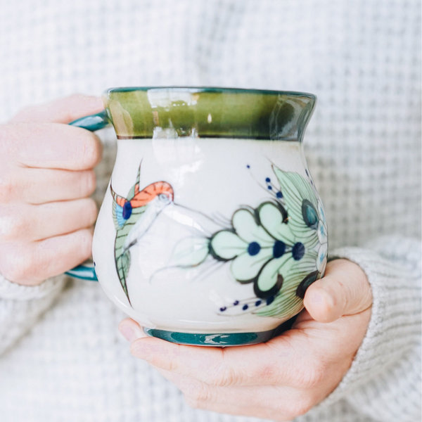 Stoneware Hummingbird Mug