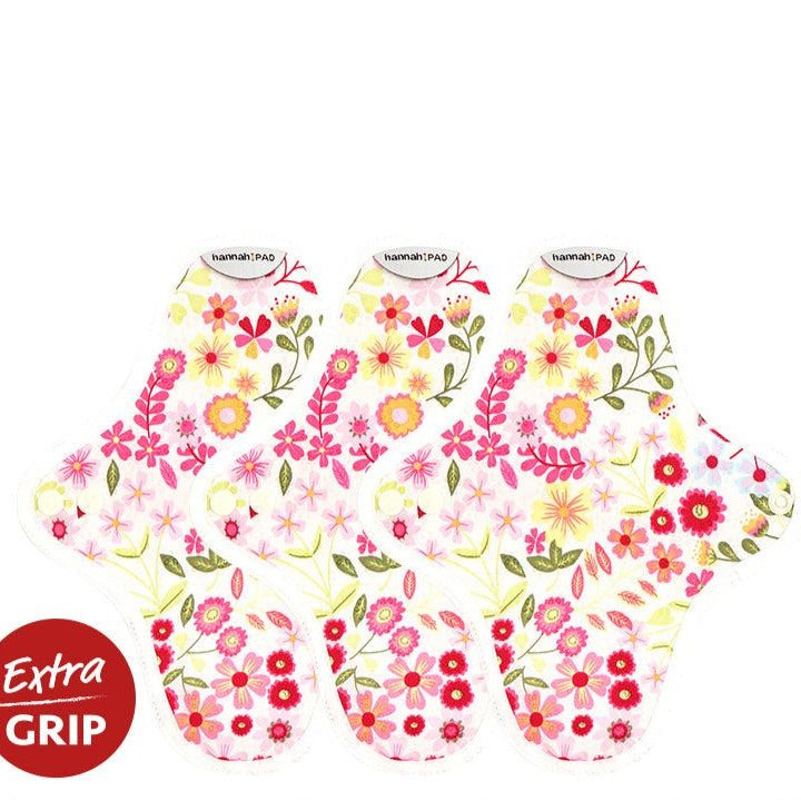 Hannah organic reusable pantyliners 3-pack in certified organic cotton — sustainable period care