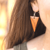 Wood Triangle Earrings