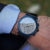 Viking-inspired black and blue wooden watch gift set with link removal tool included