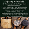 Engraving instructions for watches with wooden cases on a black background.