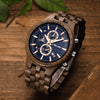 Close-up of custom engraving on the back of the Sydney walnut wooden watch