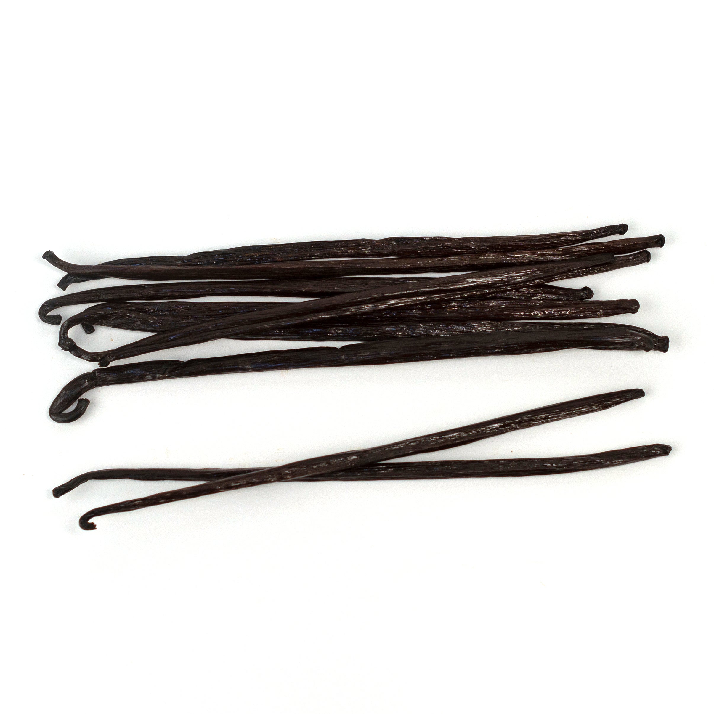 Vanilla beans on a white background