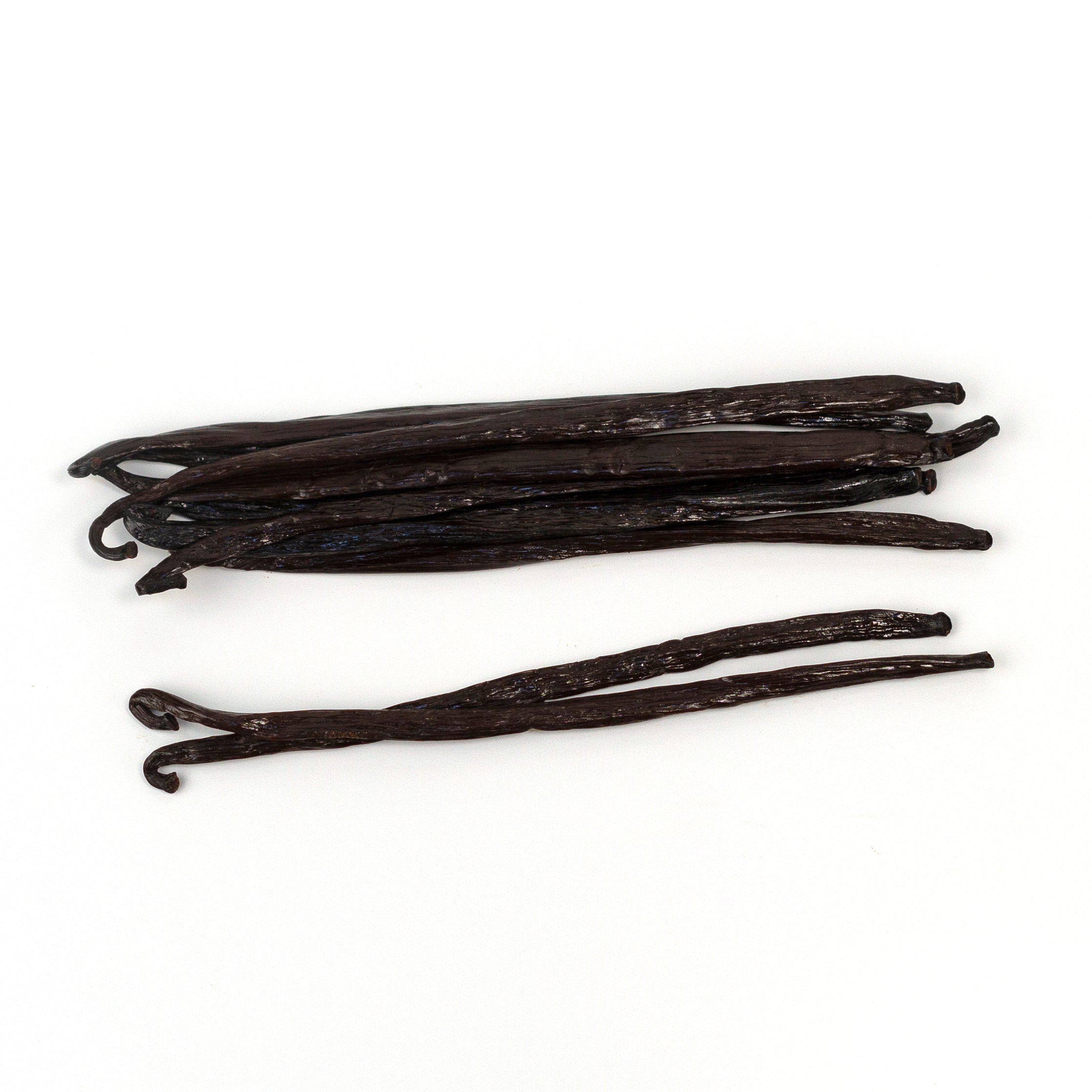 Vanilla beans on a white background