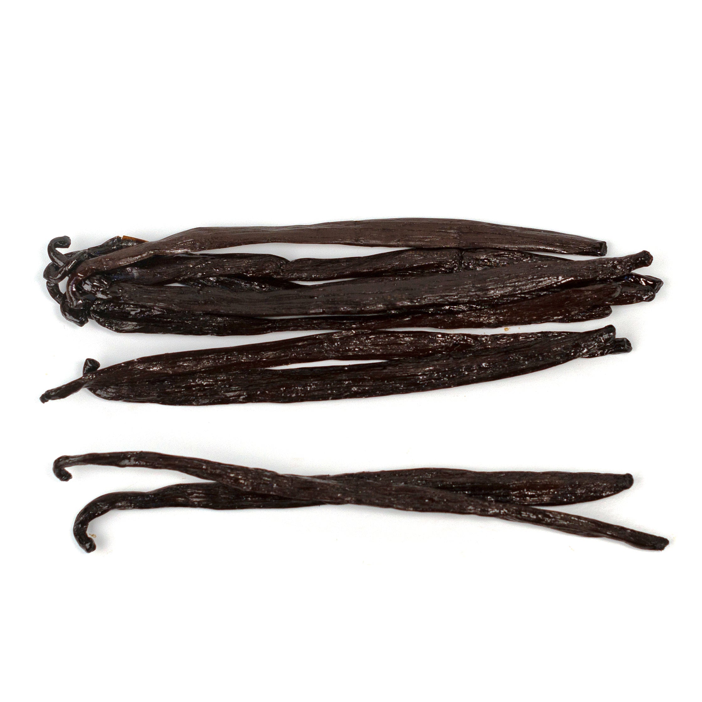 Vanilla beans on a white background