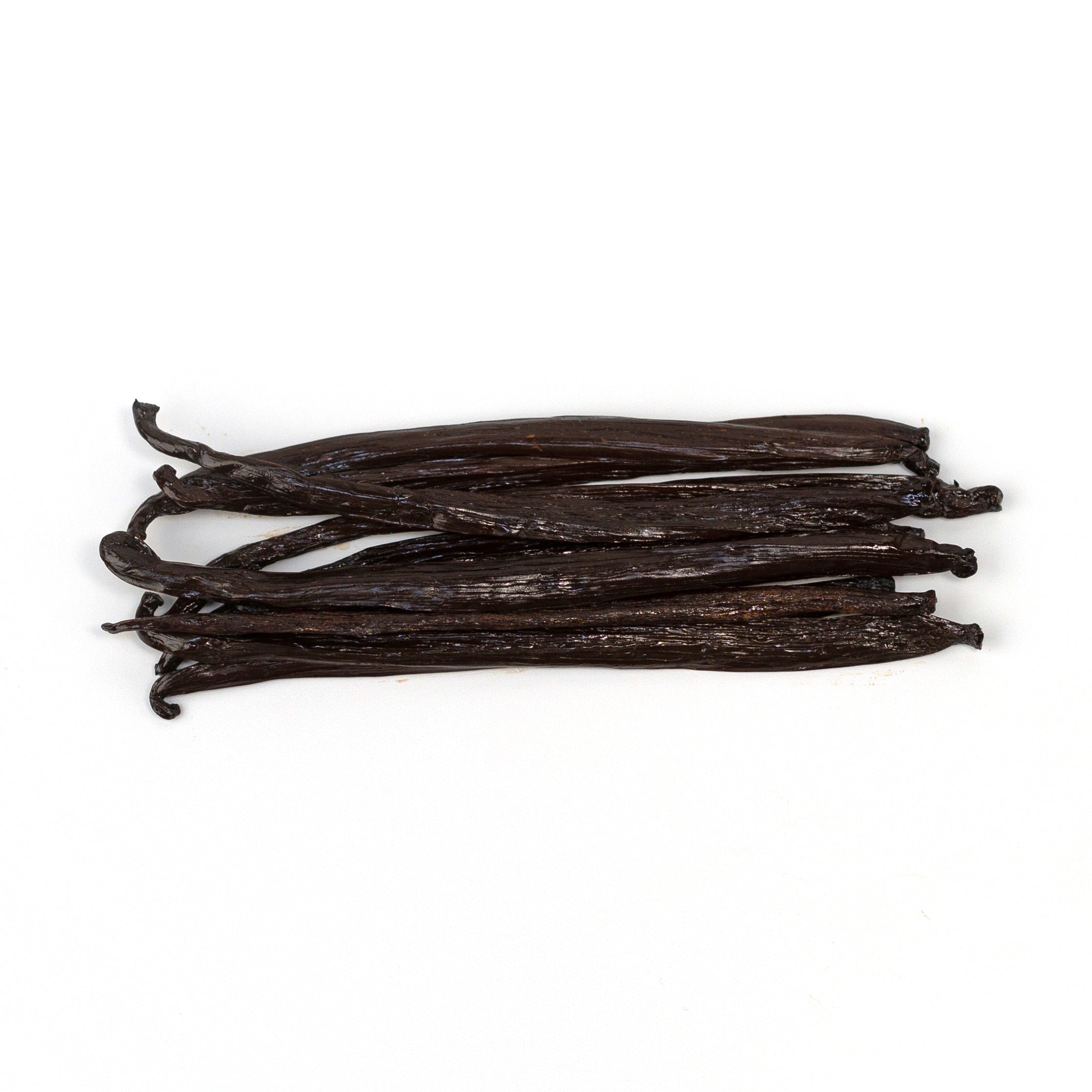 Vanilla beans on a white background