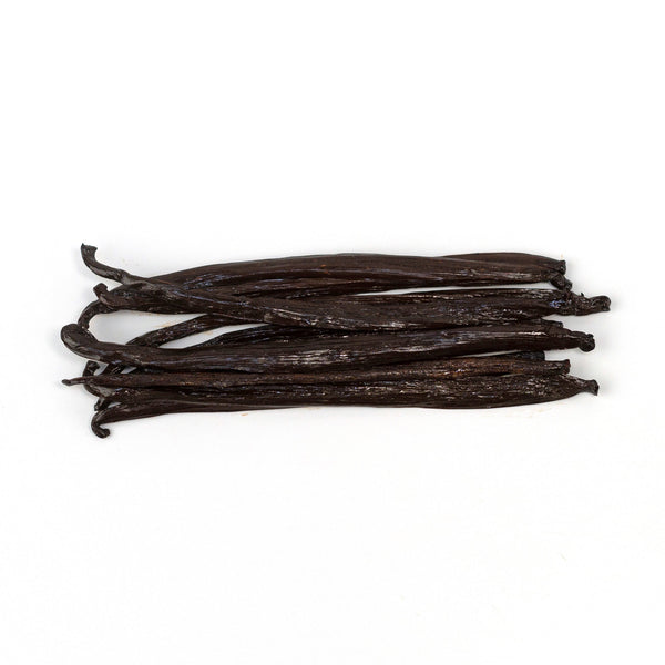 Vanilla beans on a white background