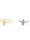 Silver-plated viper snake cuff bracelet on white background — adjustable, nickel-free, fair trade