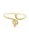Brass-plated viper snake cuff bracelet on white background — recycled metal, ethically made in India