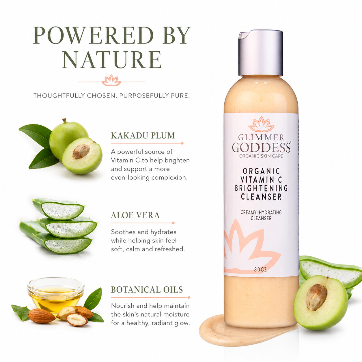 Organic Vitamin C Brightening Cleanser – Gentle Face Wash for Even Skin Tone