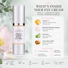 Close-up of brightening eye serum texture showing lightweight, fast-absorbing formula