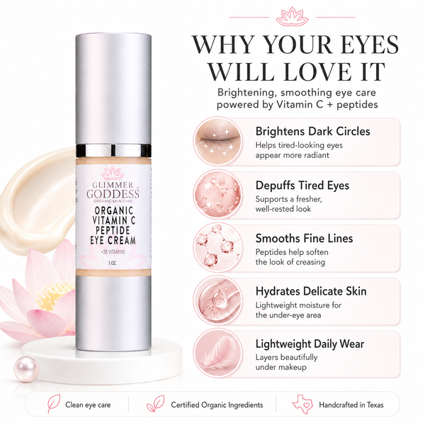 Glimmer Goddess Organic Vitamin C Eye Serum – vegan, cruelty-free anti-aging eye treatment