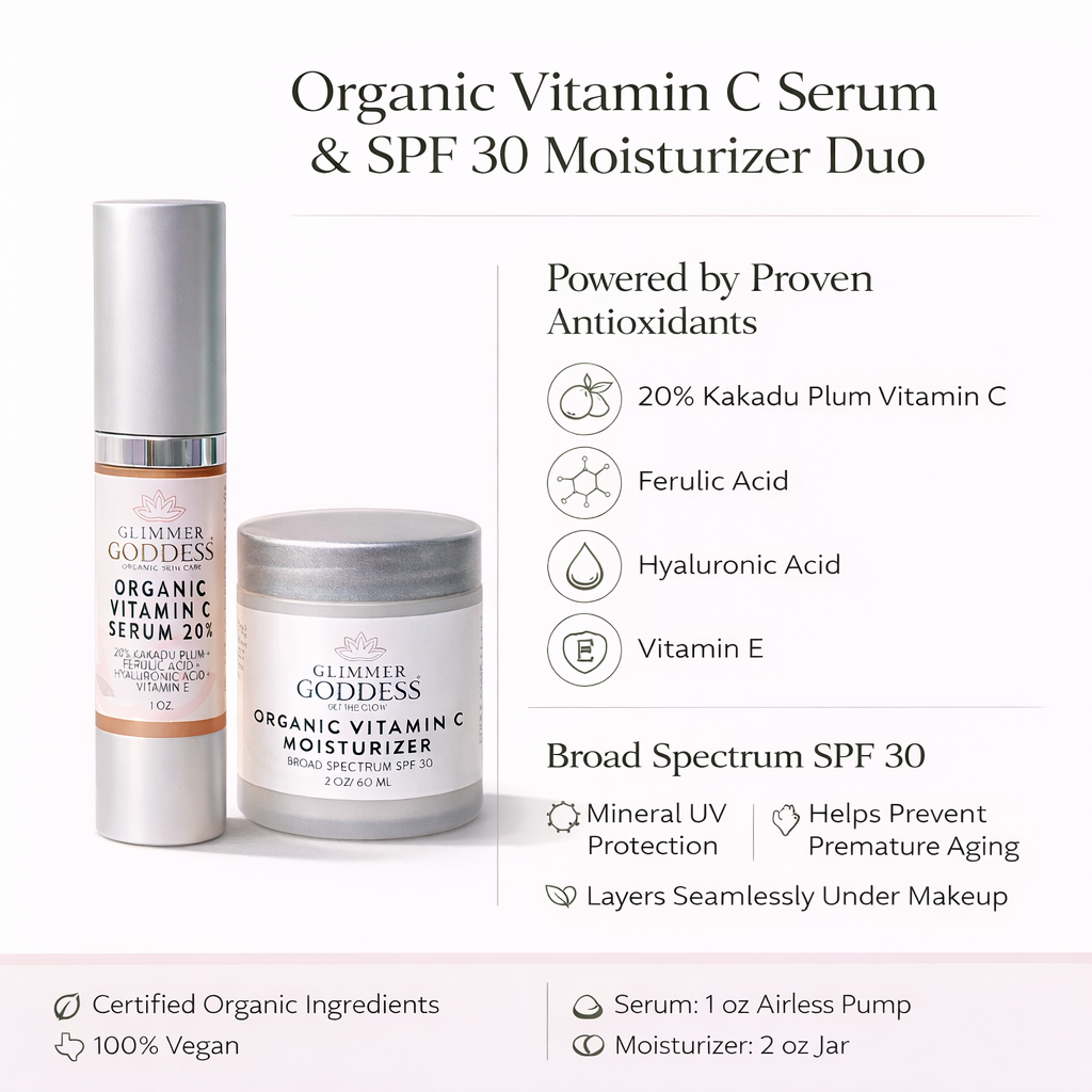 Organic Vitamin C Serum and SPF 30 Moisturizer Duo packaging