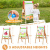 Adjustable height settings on the Tiny Land 3-in-1 children's art easel