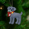 Caught with the Stocking Weimaraner Ornament, handmade Fair Trade felt Christmas ornament for dog lovers