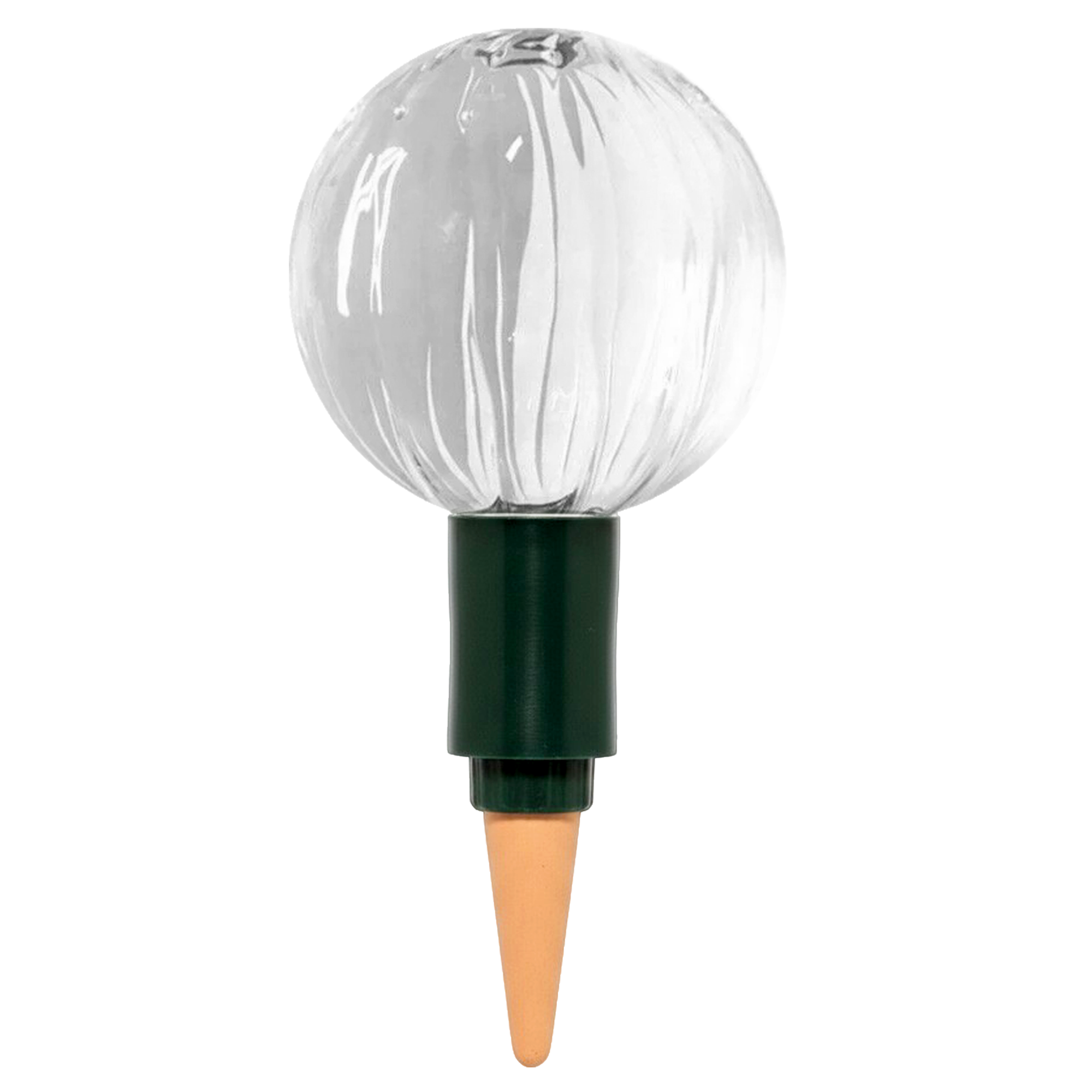 Blumat glass globe plant watering stake displayed in a potted plant – eco-friendly home accessory