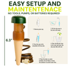 Product with instructions for setup and maintenance on a white background