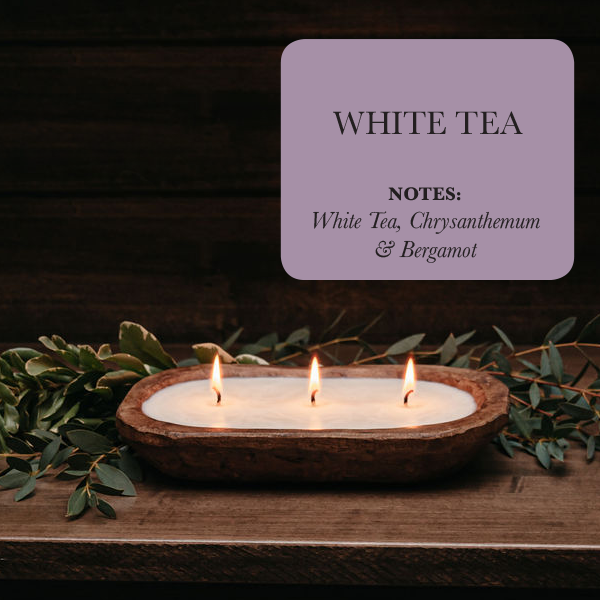 Experience the tranquility of our 3-Wick White Tea Soy Candle. Hand-poured with natural soy wax and pure essential oils, it's the perfect way to unwind.