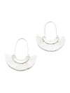 Fair Anita white fringe hoop earrings made from silver-plated recycled metal