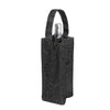 Black Smateria wine tote bag with wine bottle inside, showing fit and capacity